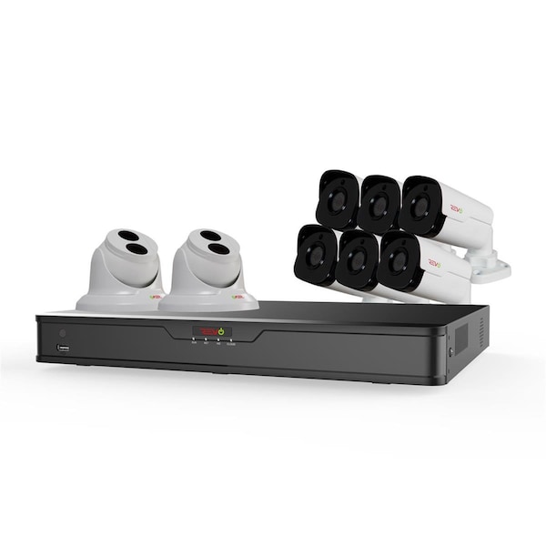Revo America Ultra HD 16 Channel 3TB NVR Surveillance System with 8 x 4 Megapixel Cameras RU162T2GB6G-3T - main